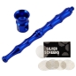 Preview: Ghodt Bambus Optik Metall Pfeife 13cm Farbe Blau 2-teilig 3