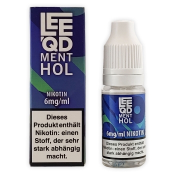 LEEQD Fresh Menthol 10ml Liquid E-Zigarette 6mg Nikotin 1