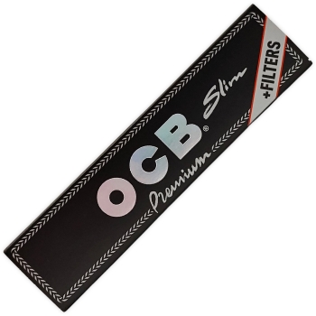 OCB Longpaper + Tips Premium Schwarz King Size Slim 32 Blatt + 32 Tips 1