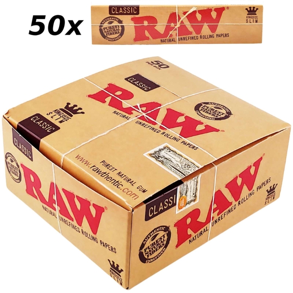 50x RAW Longpaper Classic Brown King Size Slim 32 Blatt 1